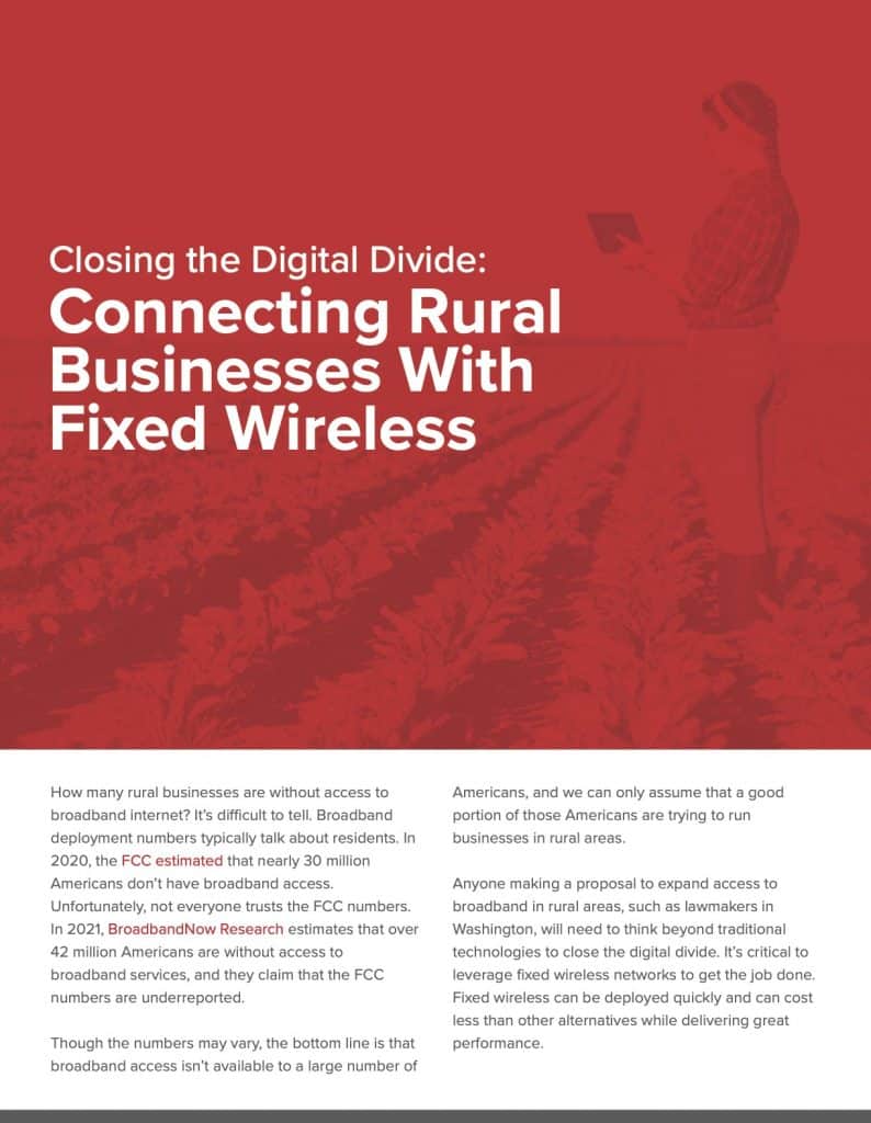 Closing the digital divide: Connecting Rural Businesses with Fixed Wireless