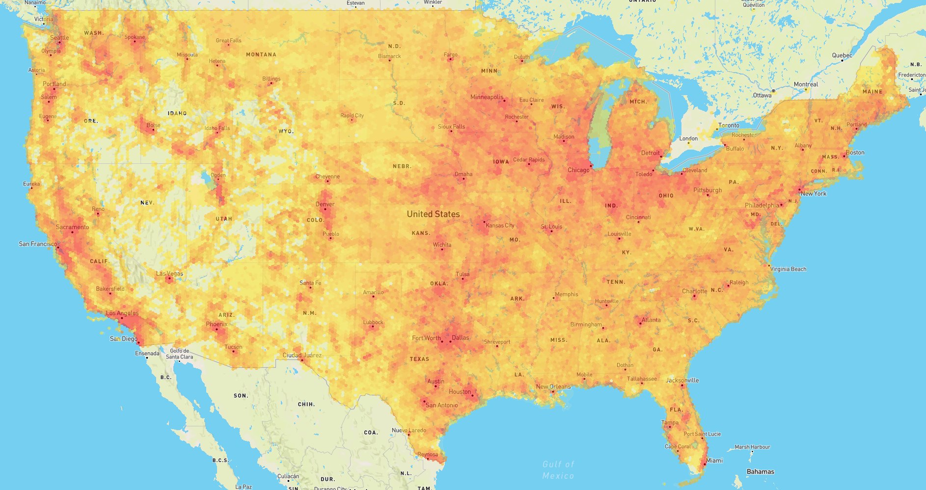 BeyondReach Network Coverage Map